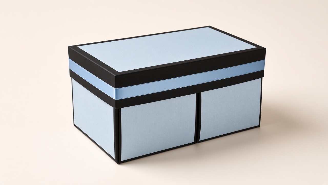 Zatvorena Mini LoveBox, ledenoplava, crni rub.